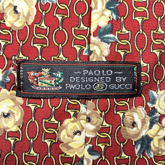 GUCCI (Designed By Paolo Gucci ) Men's Vintage Silk Equestrian and Flora… - Picture 5 of 6